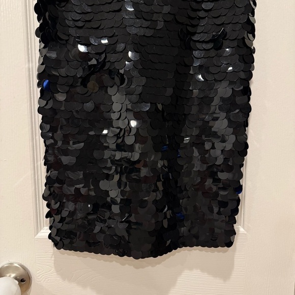 Vintage Black Label Mini Dress Women’s Sz 6 Black Large Circle Sequined Party - Picture 5 of 10
